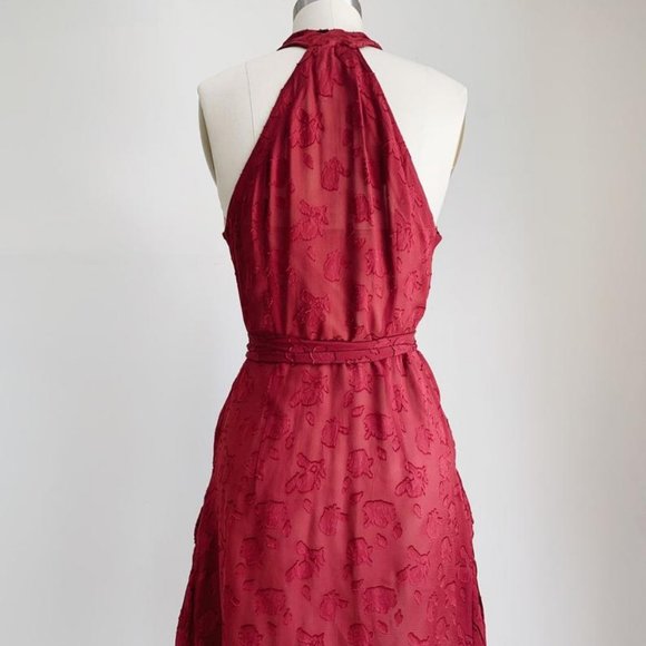 BCBG Maxazria Runway Burgundy Halter Dress XXS - Picture 2 of 6